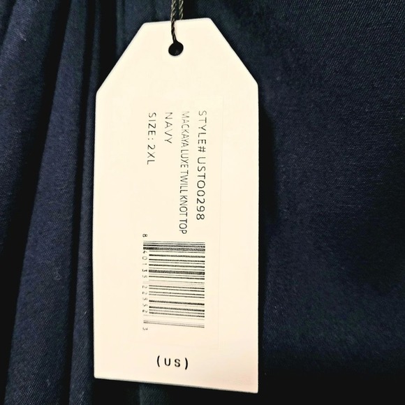NWT Universal Standard Navy Mackaya Luxe Twill Knot Top 30-32 US 2XL - Picture 5 of 9